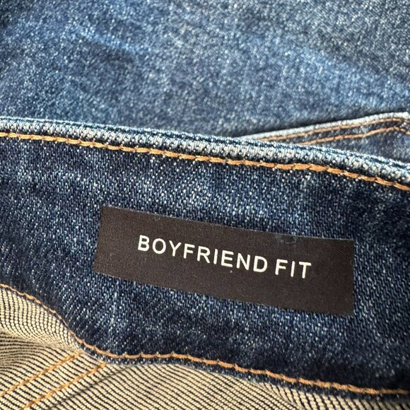 Judy Blue Dark Wash Distressed Boyfriend Fit Jeans Cuffed Q15 - Picture 6 of 7